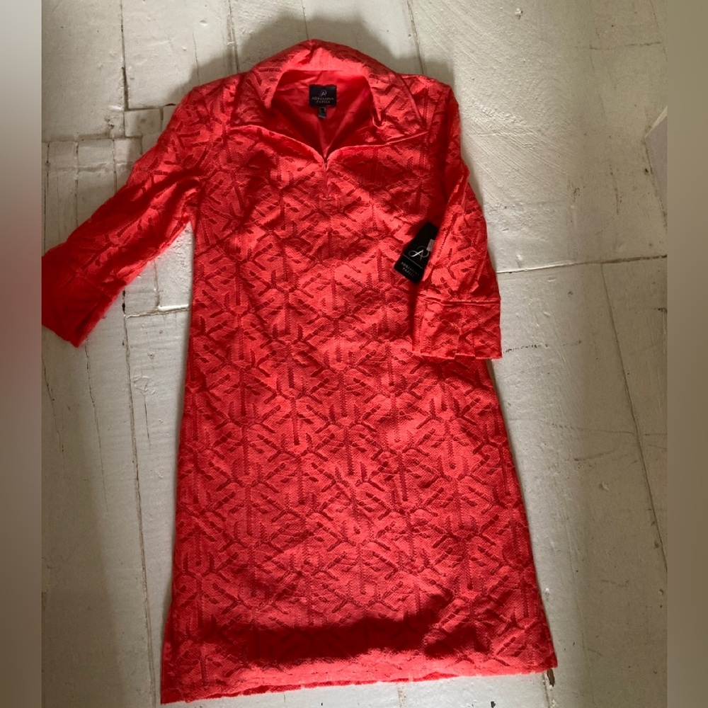 Adrianna Papell geometric lace shirt dress size 4